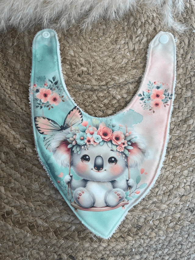 Bavoir Koala fleuri
