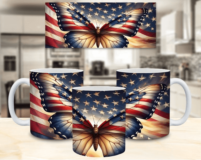 Mug papillon USA