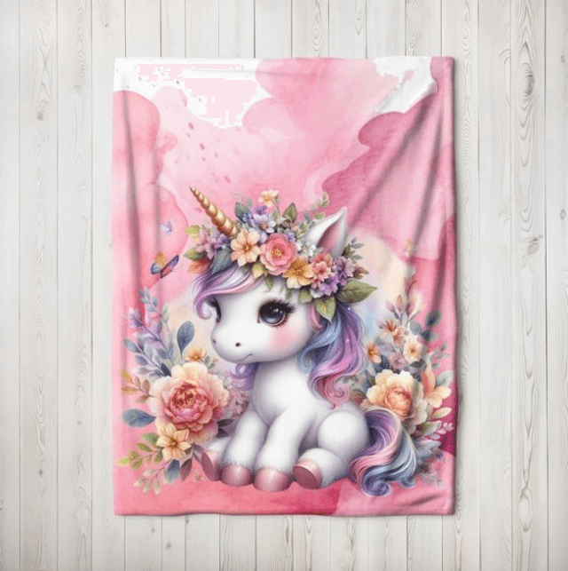 Plaid personnalisé licorne