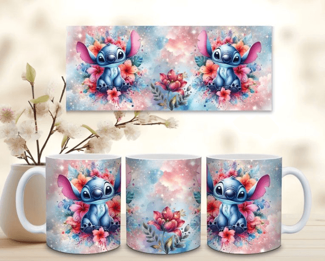 Mug Stitch fleurie